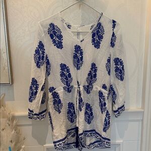 Elegant Blue and White Women's Jumpsuit